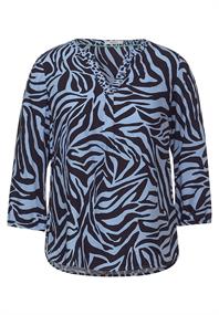 Bluse mit Zebramuster quiet blue