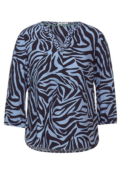 Bluse mit Zebramuster quiet blue
