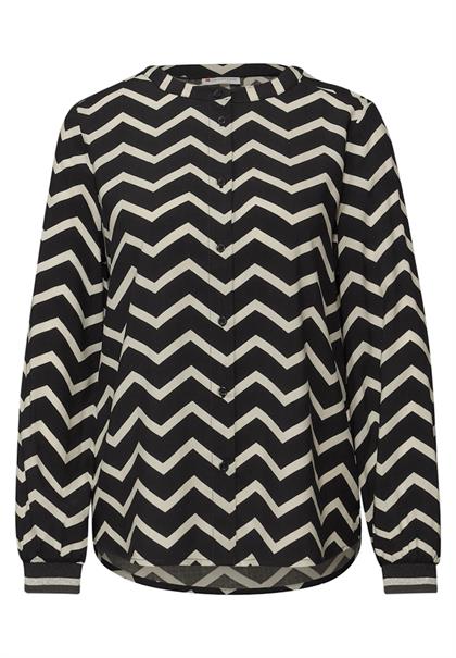 Bluse mit Zick-Zack-Muster black