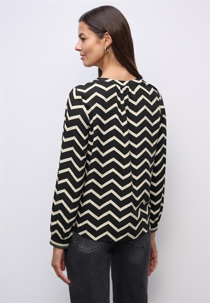 Bluse mit Zick-Zack-Muster black