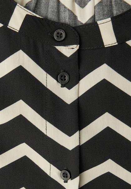 Bluse mit Zick-Zack-Muster black