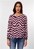 Bluse mit Zick Zack Muster intense aubergine