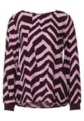 Bluse mit Zick Zack Muster intense aubergine