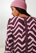 Bluse mit Zick Zack Muster intense aubergine
