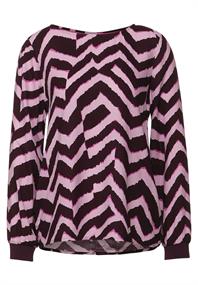 Bluse mit Zick Zack Muster intense aubergine