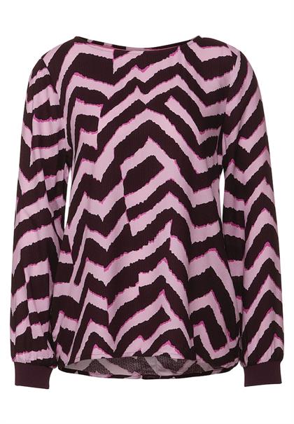 Bluse mit Zick Zack Muster intense aubergine
