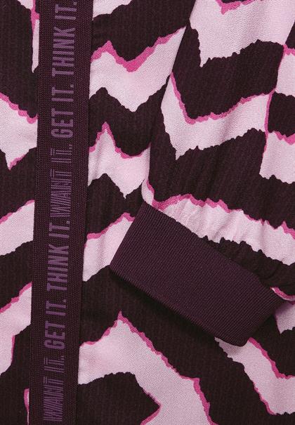 Bluse mit Zick Zack Muster intense aubergine