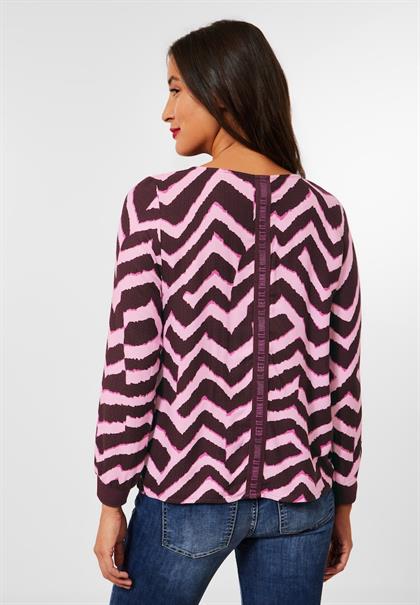 Bluse mit Zick Zack Muster intense aubergine