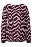 Bluse mit Zick Zack Muster intense aubergine
