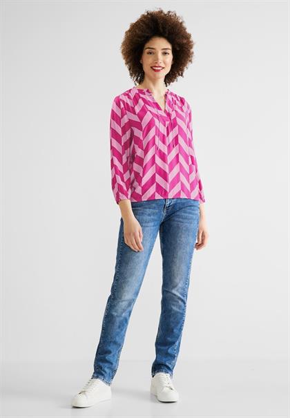 Bluse mit Zick Zack Muster light nu pink