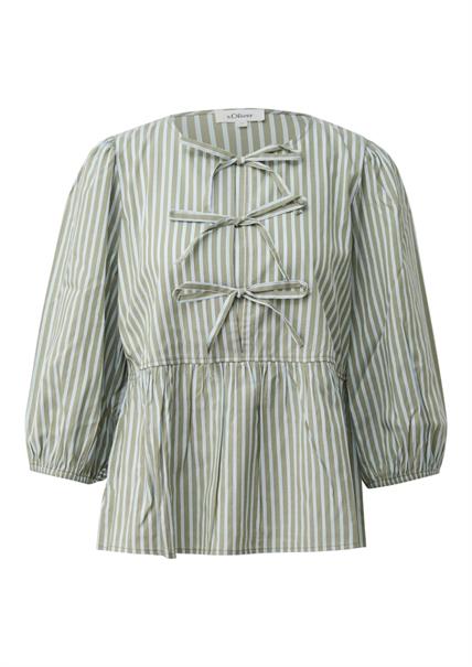 Bluse olive|mehrfarbig