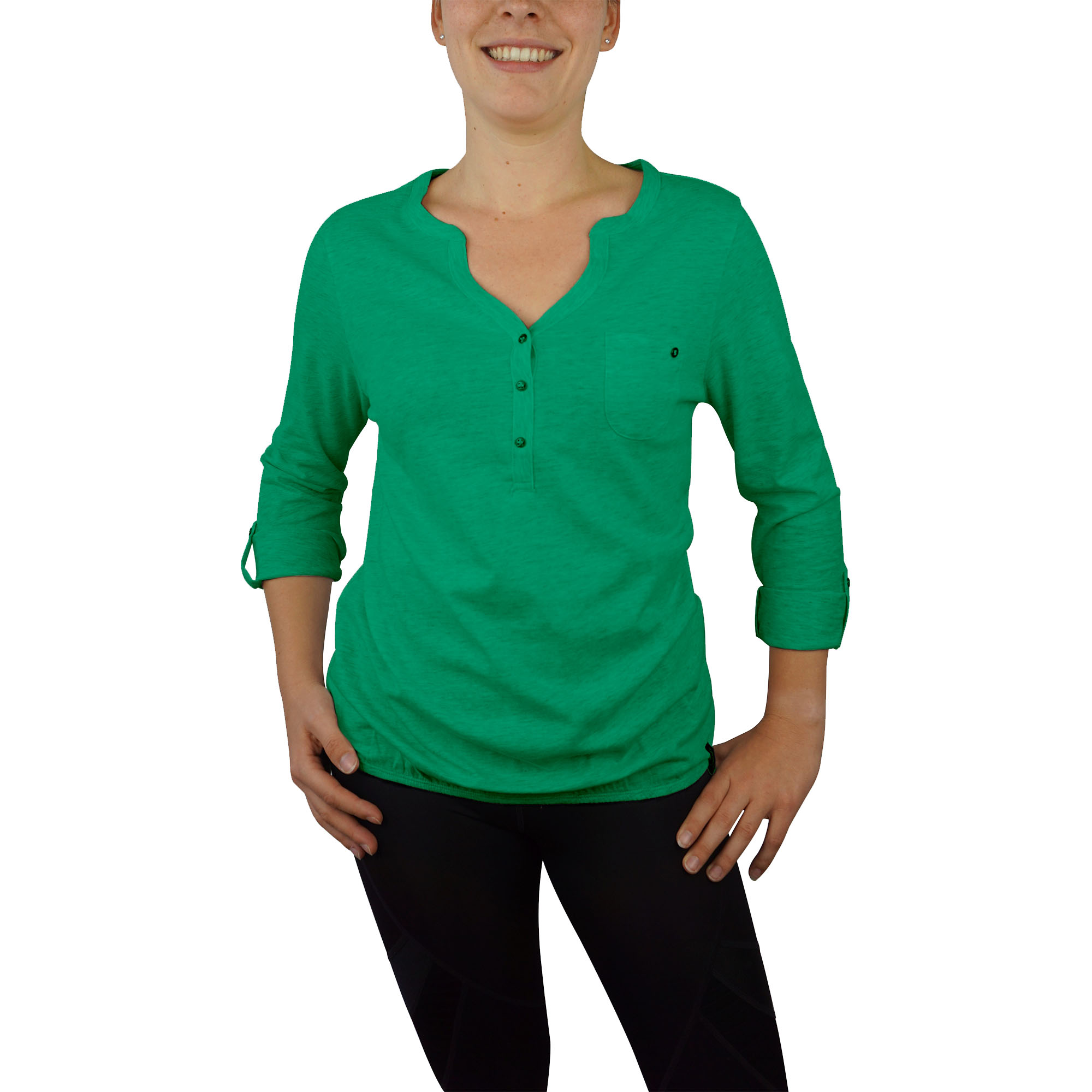 Tara-M Damen Langarmshirt Luzern - D Holly Green Mel. - blusen