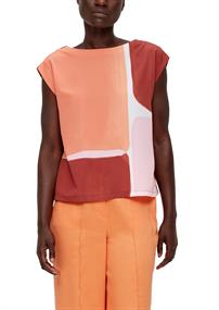 Blusenshirt im Fabricmix orange