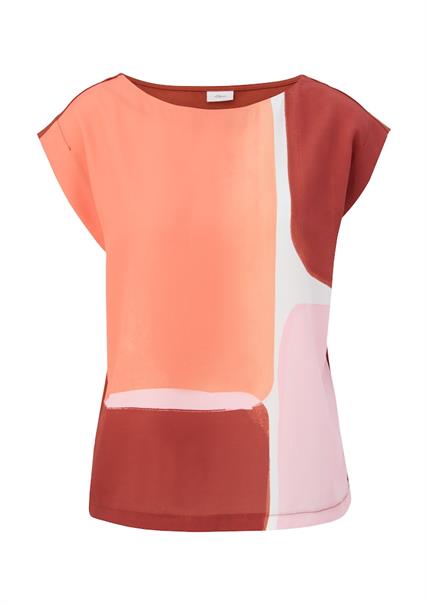 Blusenshirt im Fabricmix orange
