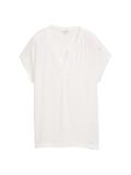 Blusenshirt im Material-Mix whisper white