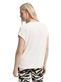 Blusenshirt im Material-Mix whisper white