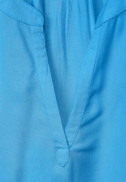 Blusenshirt in Unifarbe splash blue