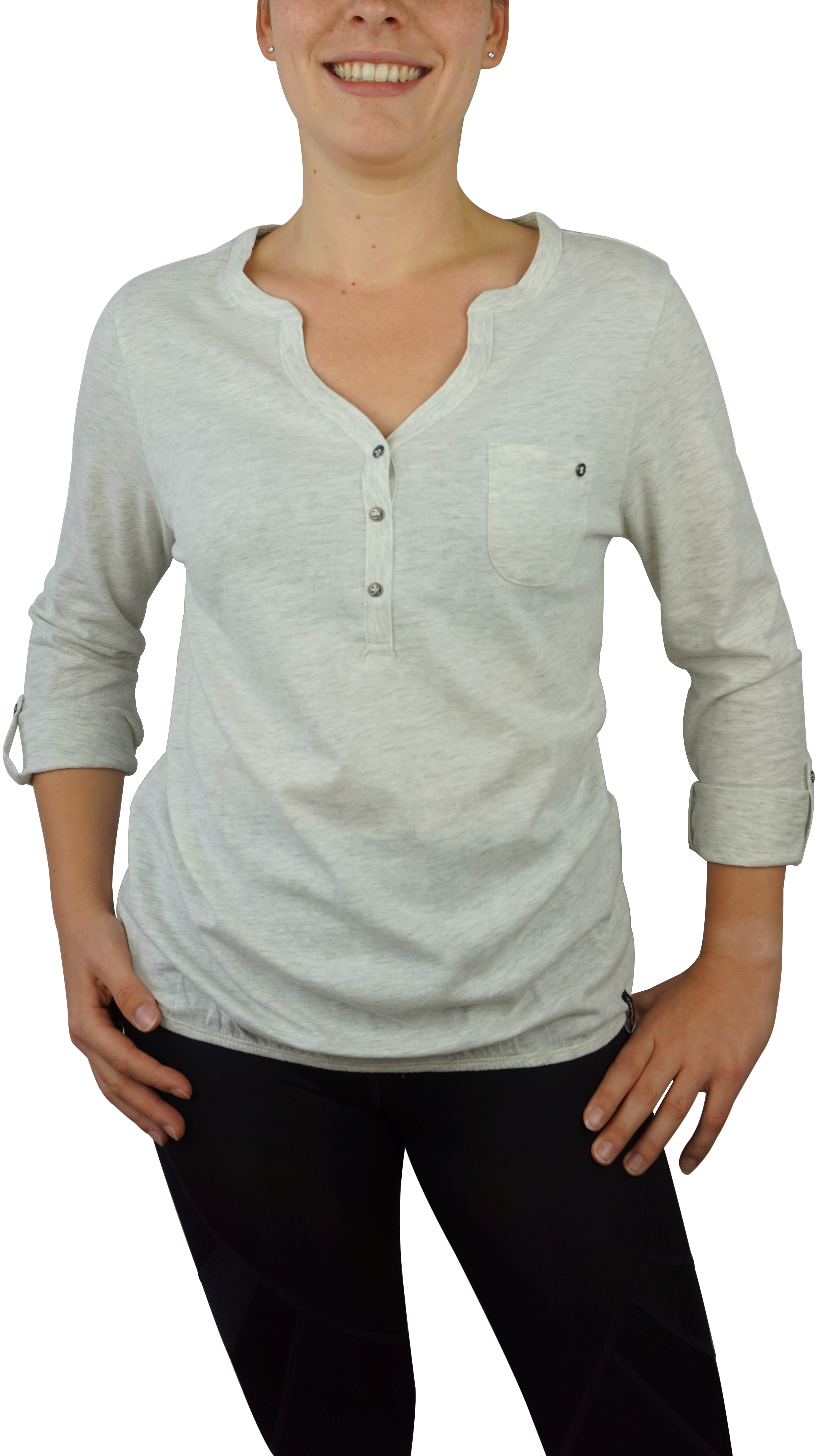 Tara-M Damen Langarmshirt Luzern - D Light Grey Mel. - blusen