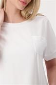 Blusenshirt mit Brusttasche cream