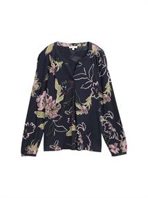Blusenshirt mit Bügelfalte big flower design