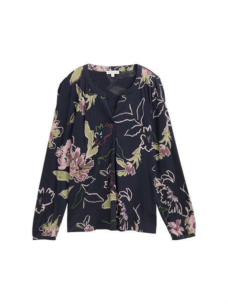 Blusenshirt mit Bügelfalte big flower design