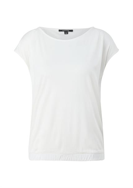 Blusenshirt mit Falten-Details weiß