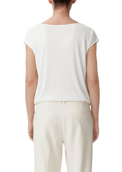 Blusenshirt mit Falten-Details weiß