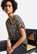 Blusenshirt mit Leo-Muster black