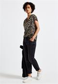 Blusenshirt mit Leo-Muster black