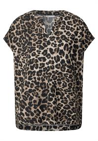Blusenshirt mit Leo-Muster black