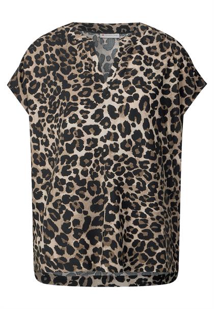 Blusenshirt mit Leo-Muster black