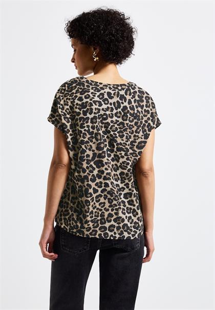 Blusenshirt mit Leo-Muster black