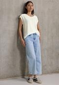 Blusenshirt mit Spitze off white