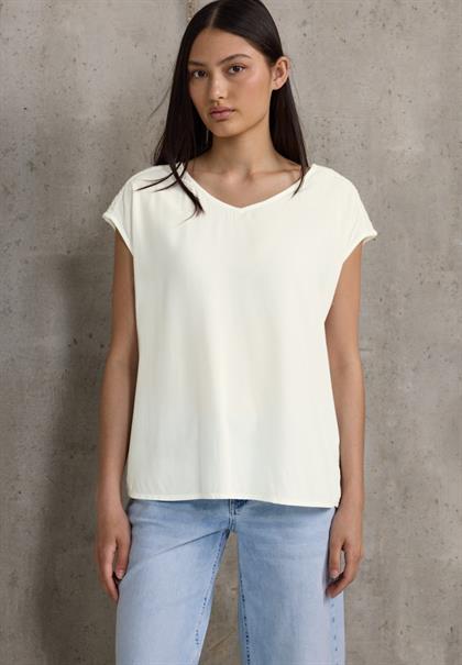 Blusenshirt mit Spitze off white