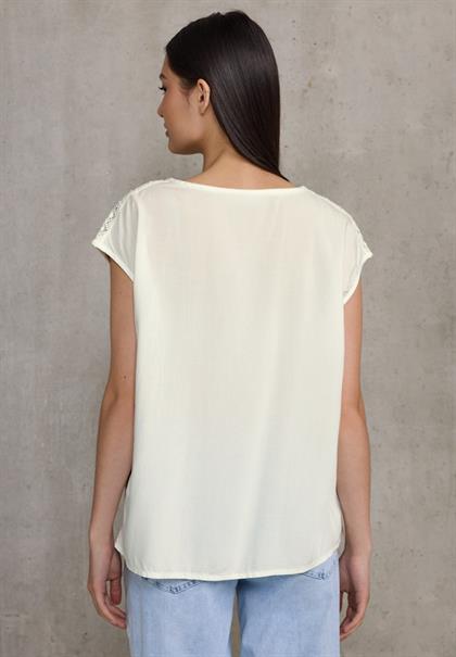 Blusenshirt mit Spitze off white
