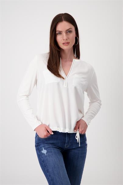 Blusenshirt mit Strasssteine off-white