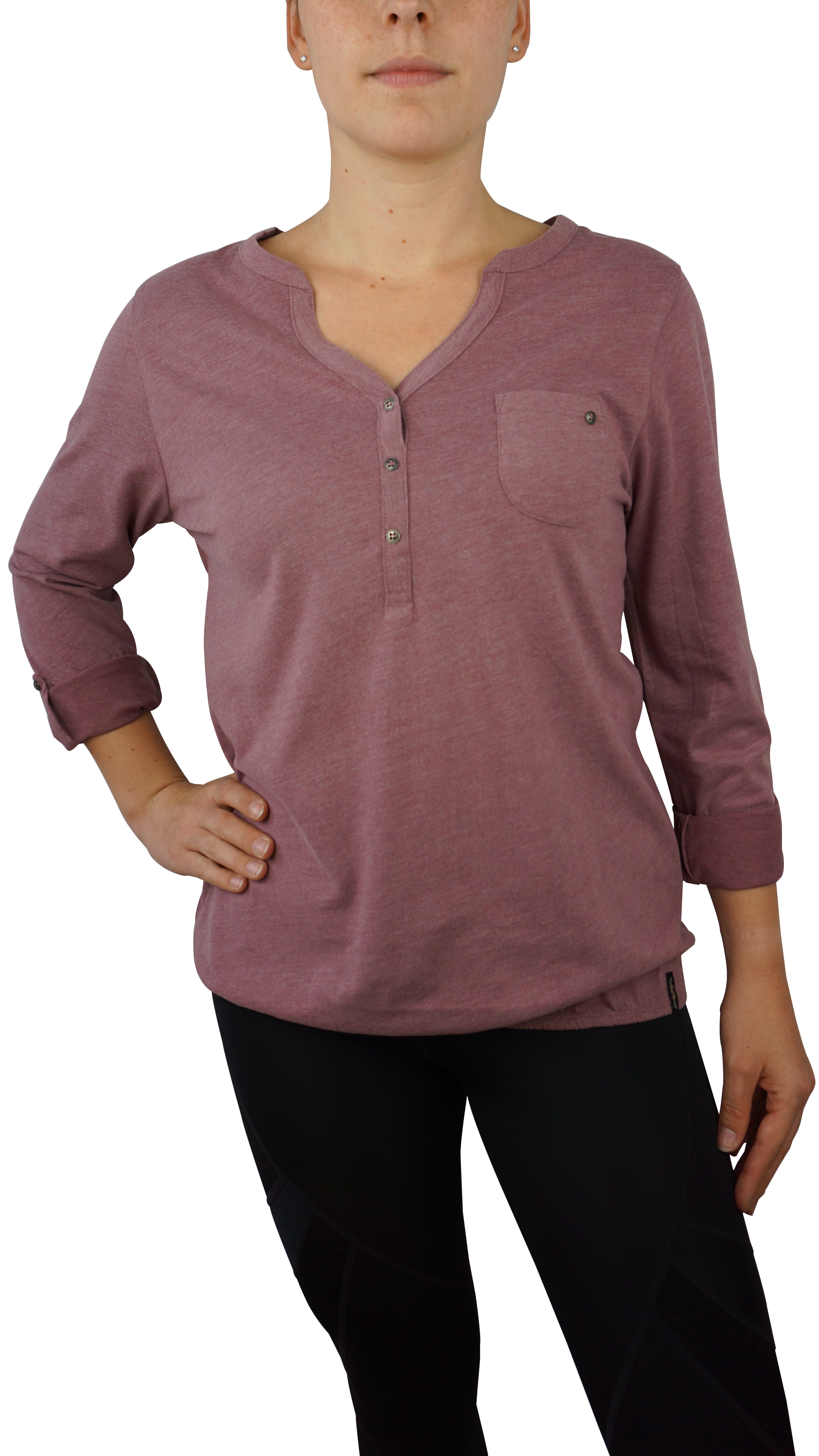 Tara-M Damen Langarmshirt Luzern - D Rose Brown Mel. - blusen