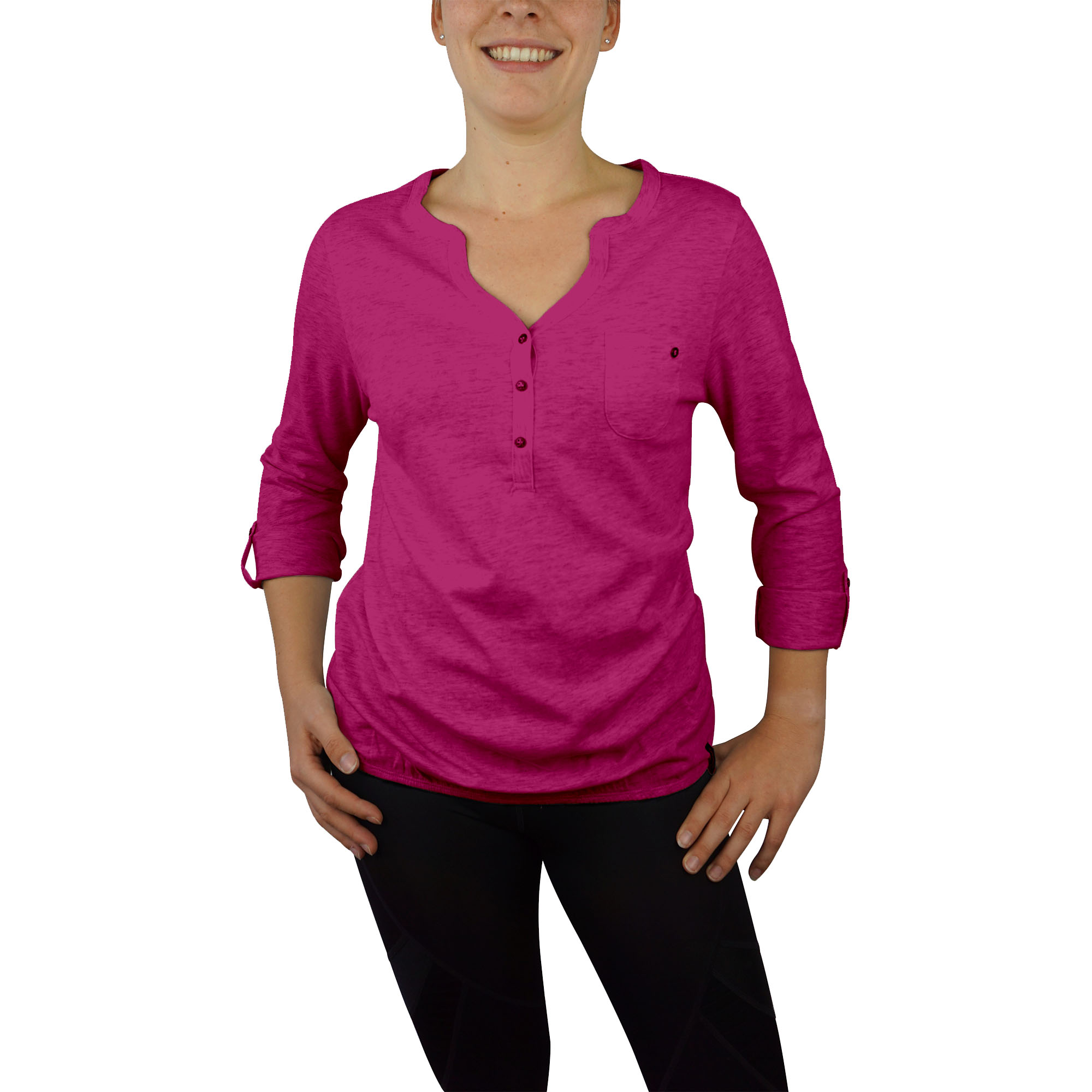 Tara-M Damen Langarmshirt Luzern - D Very Berry Mel. - blusen