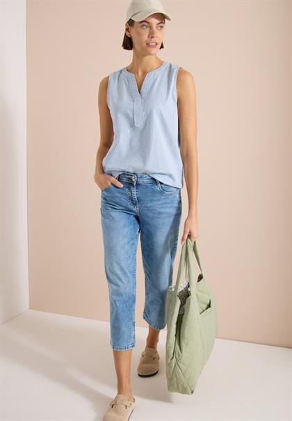 Blusentop in Seersucker-Qualität blouse blue