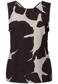 Blusentop mit Bänderdetails fudge red