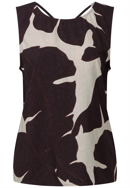 Blusentop mit Bänderdetails fudge red