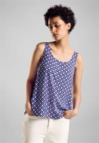 Blusentop mit Print deep blue