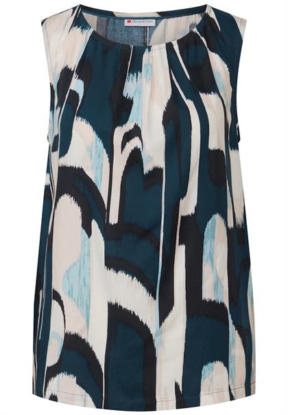 Blusentop mit Raffung tide blue