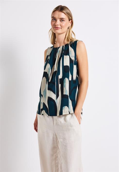 blusentop-mit-raffung-tide-blue