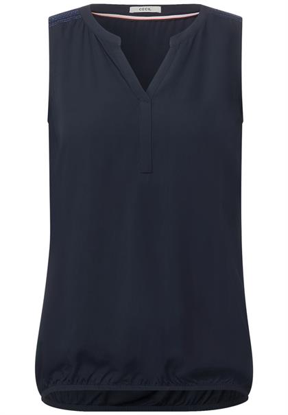 Blusentop mit Schulterdetail deep blue