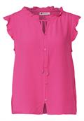 Blusentop mit Split Neck und Rüschen magenta dream