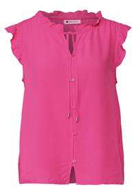 Blusentop mit Split Neck und Rüschen magenta dream
