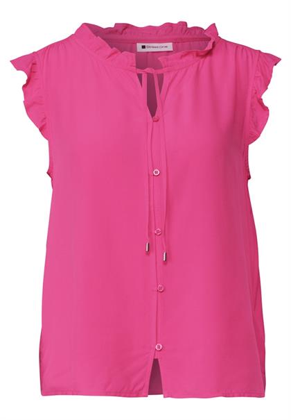 Blusentop mit Split Neck und Rüschen magenta dream