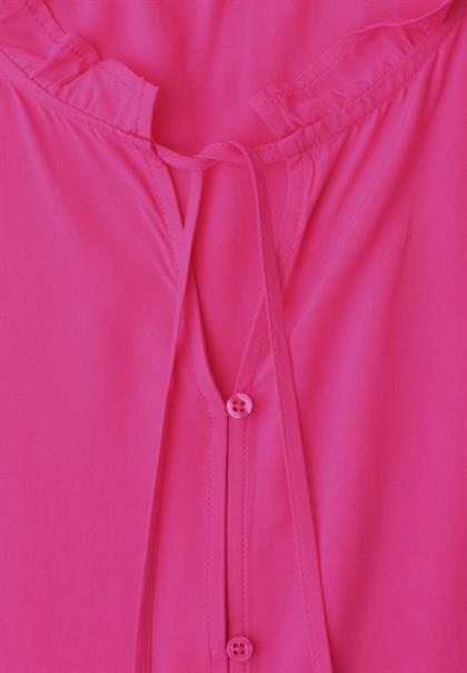Blusentop mit Split Neck und Rüschen magenta dream