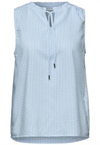 Blusentop mit Split Neck und Rüschen original blue
